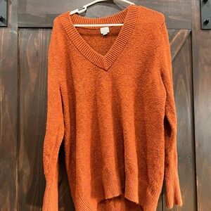 a new day Rust V-Neck Sweater